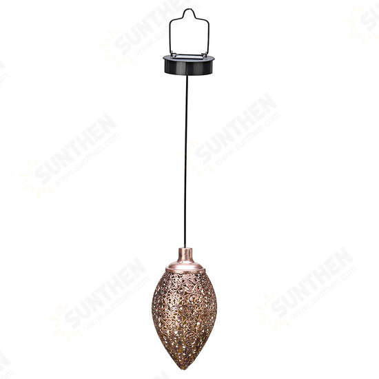 3.94''x8.27''x23.23'' Outdoor Iron Solar Light Pendant Hollow Projection Landscape Garden