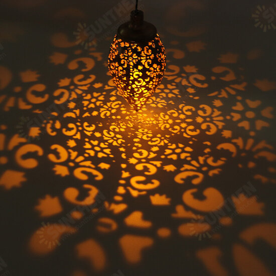 3.94''x8.27''x23.23'' Outdoor Iron Solar Light Pendant Hollow Projection Landscape Garden 3.94''x8.27''x23.23'' Outdoor Iron Solar Light Pendant Hollow Projection Landscape Garden
