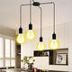 4 Heads E27 Modern LED Chandelier Adjustable Pendant Lamp Ceiling Light Bulb