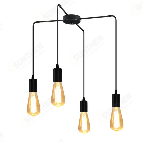 4 Heads E27 Modern LED Chandelier Adjustable Pendant Lamp Ceiling Light Bulb