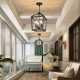 4-Light Chandelier Rustic Metal Pendant Light, Adjustable Height Square Pendant Ceiling Hanging Light Fixture with Oil Rubbed Bronze Finish 4-Light Chandelier Rustic Metal Pendant Light, Adjustable Height Square Pendant Ceiling Hanging Light Fixture with Oil Rubbed Bronze Finish