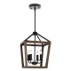 4-Light Chandelier Rustic Metal Pendant Light, Adjustable Height Square Pendant Ceiling Hanging Light Fixture with Oil Rubbed Bronze Finish 4-Light Chandelier Rustic Metal Pendant Light, Adjustable Height Square Pendant Ceiling Hanging Light Fixture with Oil Rubbed Bronze Finish