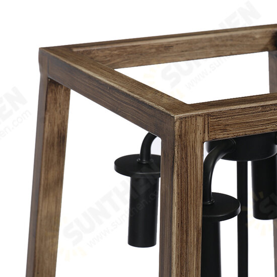 4-Light Chandelier Rustic Metal Pendant Light, Adjustable Height Square Pendant Ceiling Hanging Light Fixture with Oil Rubbed Bronze Finish 4-Light Chandelier Rustic Metal Pendant Light, Adjustable Height Square Pendant Ceiling Hanging Light Fixture with Oil Rubbed Bronze Finish