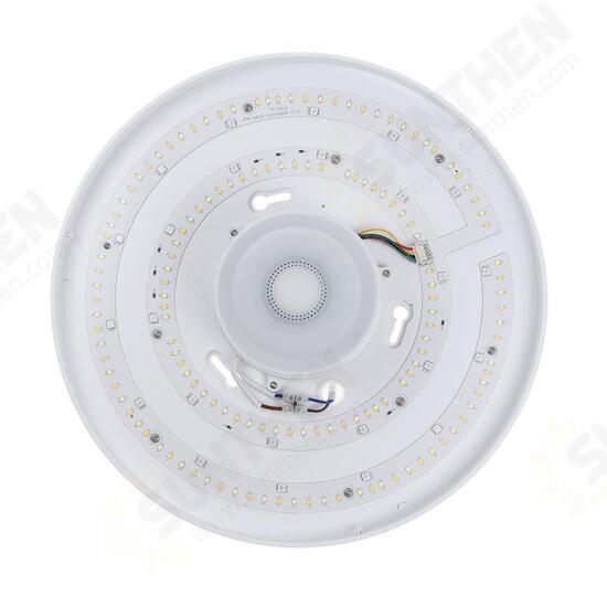 50W Dimmable LED Flush Mount Ceiling Light Bluetooth Speaker Lamp with Remote Controller