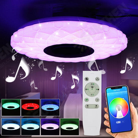 50W Dimmable LED Flush Mount Ceiling Light Bluetooth Speaker Lamp with Remote Controller 50W Dimmable LED Flush Mount Ceiling Light Bluetooth Speaker Lamp with Remote Controller