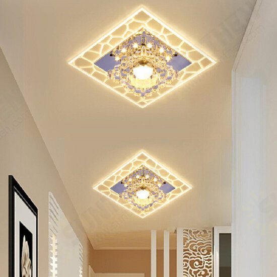 5W 220V 18cm Bright Crystal LED Ceiling Lights Fixture Pendant Aisle Hallway Lamps