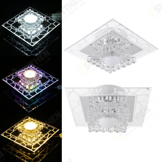 5W 220V 18cm Bright Crystal LED Ceiling Lights Fixture Pendant Aisle Hallway Lamps