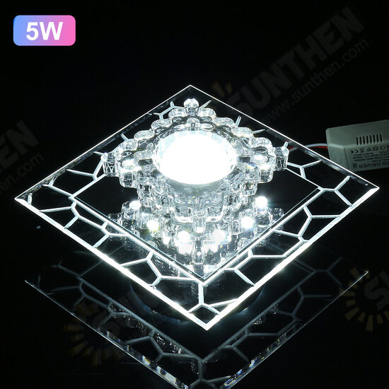 5W 220V 18cm Bright Crystal LED Ceiling Lights Fixture Pendant Aisle Hallway Lamps