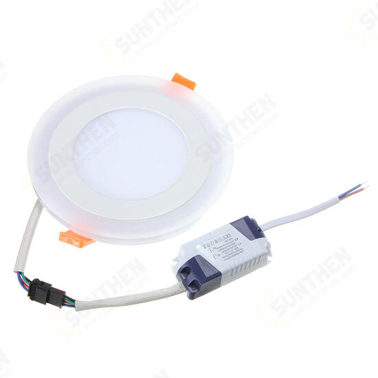 6W RGB Dual Color LED Recessed Ceiling Round Panel Down Light Lamp 6W RGB Dual Color LED Recessed Ceiling Round Panel Down Light Lamp