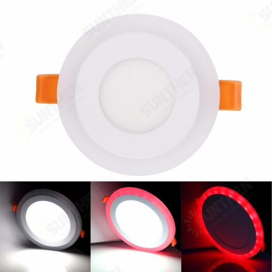 6W RGB Dual Color LED Recessed Ceiling Round Panel Down Light Lamp 6W RGB Dual Color LED Recessed Ceiling Round Panel Down Light Lamp