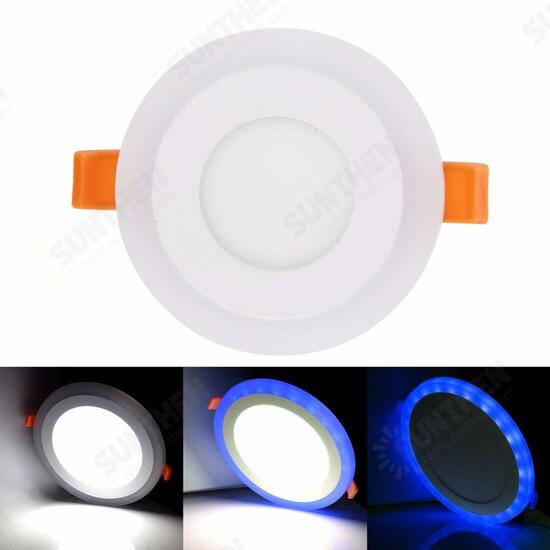 6W RGB Dual Color LED Recessed Ceiling Round Panel Down Light Lamp 6W RGB Dual Color LED Recessed Ceiling Round Panel Down Light Lamp