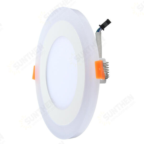 6W RGB Dual Color LED Recessed Ceiling Round Panel Down Light Lamp 6W RGB Dual Color LED Recessed Ceiling Round Panel Down Light Lamp