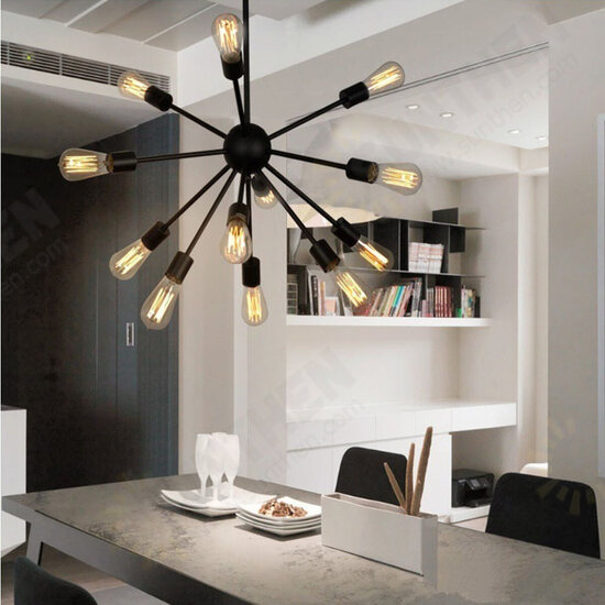 8~12 Light Vintage Industrial Metal Hanging Ceiling Fixture Edison Bulb Pendant 8~12 Light Vintage Industrial Metal Hanging Ceiling Fixture Edison Bulb Pendant