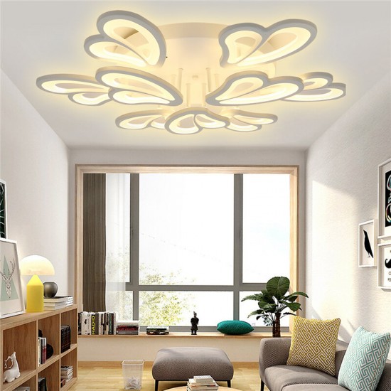 AC 110-220V 9 Heads Modern Ceiling Lamp+Remote Control Living Room Bedroom Study Light