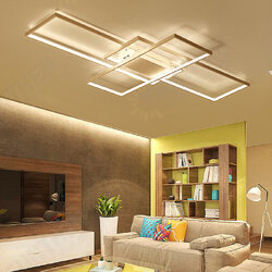 AC110-120V Modern Minimalist Nordic Style Rectangular LED Ceiling Light Bedroom Dining Room Lamp White/Black Shell Warm/White Light/Stepless Dimming AC110-120V Modern Minimalist Nordic Style Rectangular LED Ceiling Light Bedroom Dining Room Lamp White/Black Shell Warm/White Light/Stepless Dimming