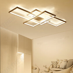 AC110-120V Modern Minimalist Nordic Style Rectangular LED Ceiling Light Bedroom Dining Room Lamp White/Black Shell Warm/White Light/Stepless Dimming AC110-120V Modern Minimalist Nordic Style Rectangular LED Ceiling Light Bedroom Dining Room Lamp White/Black Shell Warm/White Light/Stepless Dimming