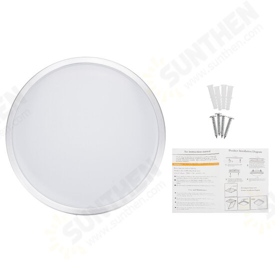 AC110-240V 12W LED Recessed Ceiling Light Modern Round Mount Lamp for Bedroom Study Living Room