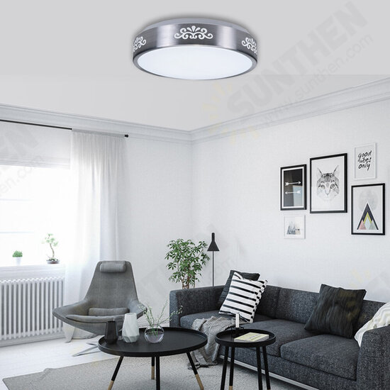 AC110-240V 12W LED Recessed Ceiling Light Modern Round Mount Lamp for Bedroom Study Living Room