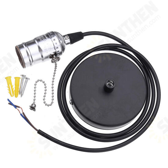 AC110-250V E27 Sliver Vintage Edison Light Socket Lamp Holder Pendant Bulb Adapter with Zipper AC110-250V E27 Sliver Vintage Edison Light Socket Lamp Holder Pendant Bulb Adapter with Zipper