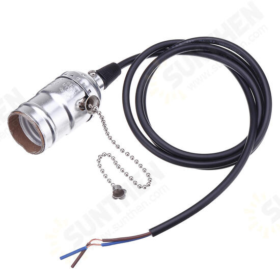 AC110-250V E27 Sliver Vintage Edison Light Socket Lamp Holder Pendant Bulb Adapter with Zipper AC110-250V E27 Sliver Vintage Edison Light Socket Lamp Holder Pendant Bulb Adapter with Zipper