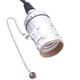 AC110-250V E27 Sliver Vintage Edison Light Socket Lamp Holder Pendant Bulb Adapter with Zipper