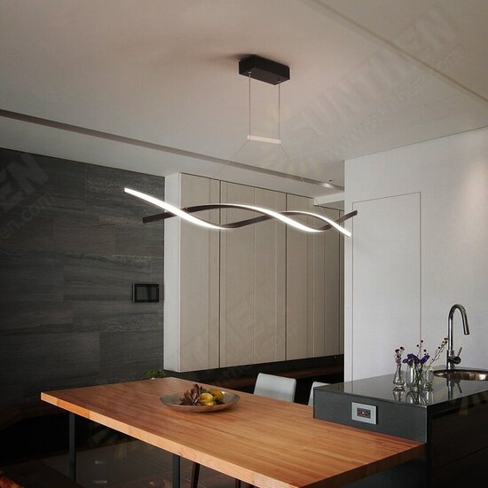 AC220-240V 100cm Modern Pendant Light Chandeliers for Kitchen Bar Suspension Aluminum Wave Avize Lustre Pendant Lamp for Dining Room Office AC220-240V 100cm Modern Pendant Light Chandeliers for Kitchen Bar Suspension Aluminum Wave Avize Lustre Pendant Lamp for Dining Room Office