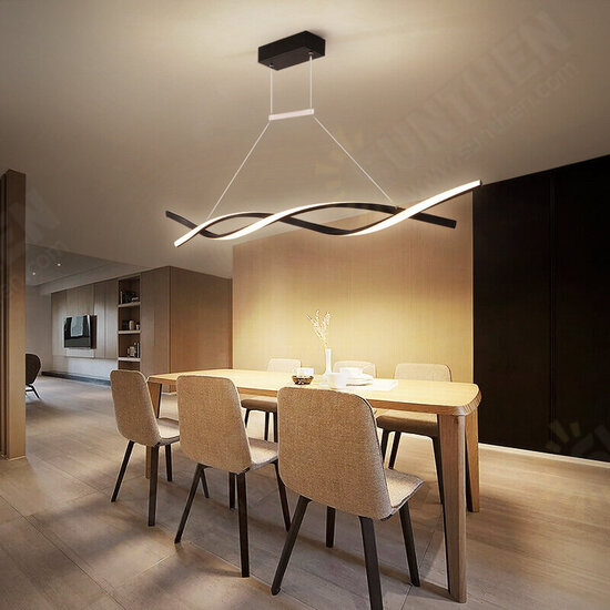 AC220-240V 100cm Modern Pendant Light Chandeliers for Kitchen Bar Suspension Aluminum Wave Avize Lustre Pendant Lamp for Dining Room Office AC220-240V 100cm Modern Pendant Light Chandeliers for Kitchen Bar Suspension Aluminum Wave Avize Lustre Pendant Lamp for Dining Room Office