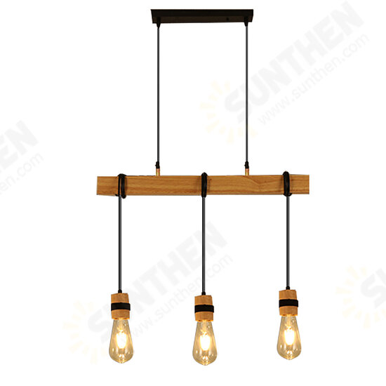 AC85-265V Industrial Wooden E27 Pendant Light Ceiling Lamp Chandeliers Lighting Fixtures Without Bulb