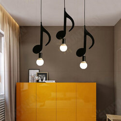 AC85-265V Music Symbol Pendant Lights E27 Creative Black Led Pendant Lamp for Bar bedroom bookroom Pendant Lighting Without Bulb AC85-265V Music Symbol Pendant Lights E27 Creative Black Led Pendant Lamp for Bar bedroom bookroom Pendant Lighting Without Bulb