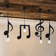 AC85-265V Music Symbol Pendant Lights E27 Creative Black Led Pendant Lamp for Bar bedroom bookroom Pendant Lighting Without Bulb