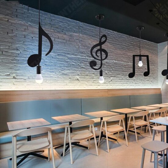 AC85-265V Music Symbol Pendant Lights E27 Creative Black Led Pendant Lamp for Bar bedroom bookroom Pendant Lighting Without Bulb AC85-265V Music Symbol Pendant Lights E27 Creative Black Led Pendant Lamp for Bar bedroom bookroom Pendant Lighting Without Bulb