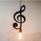 AC85-265V Music Symbol Pendant Lights E27 Creative Black Led Pendant Lamp for Bar bedroom bookroom Pendant Lighting Without Bulb