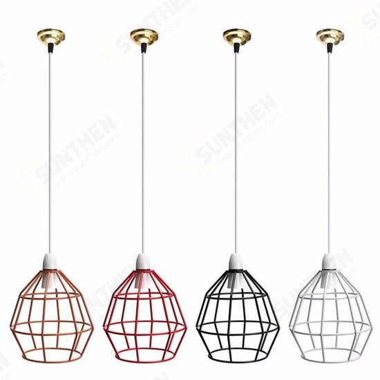 B22 Vintage Industrial Style Metal Cage Wire Frame Ceiling Pendant Light Lamp Shades 110-240V