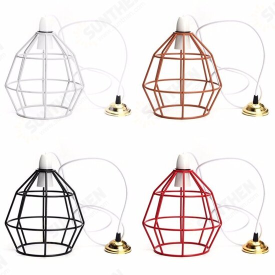 B22 Vintage Industrial Style Metal Cage Wire Frame Ceiling Pendant Light Lamp Shades 110-240V