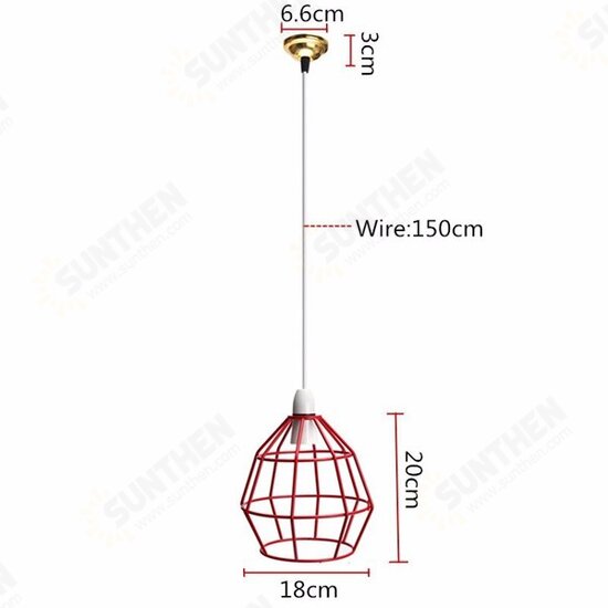 B22 Vintage Industrial Style Metal Cage Wire Frame Ceiling Pendant Light Lamp Shades 110-240V