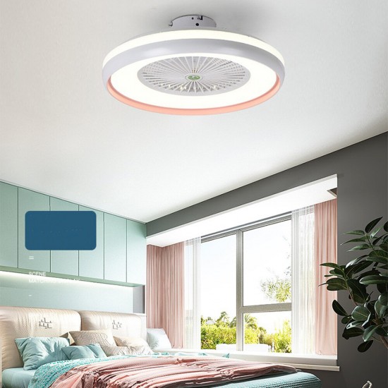 Ceiling Fan with Lighting 3 Color Temperature Adjustable Wind Speed Remote Control Without Battery Modern LED Light for Bedroom Living Dining Room