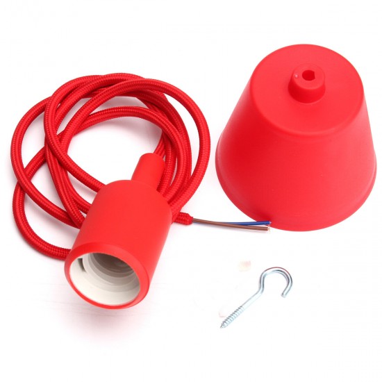 Colorful E27 E26 Silicone Ceiling Lamp Holder Light Socket Customize Rope Cord