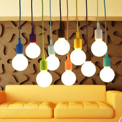 Colorful E27 Silicone Rubber Pendant Light Lamp Holder Socket DIY Colorful E27 Silicone Rubber Pendant Light Lamp Holder Socket DIY