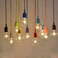Colorful E27 Silicone Rubber Pendant Light Lamp Holder Socket DIY Colorful E27 Silicone Rubber Pendant Light Lamp Holder Socket DIY
