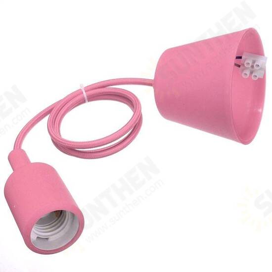 Colorful E27 Silicone Rubber Pendant Light Lamp Holder Socket DIY