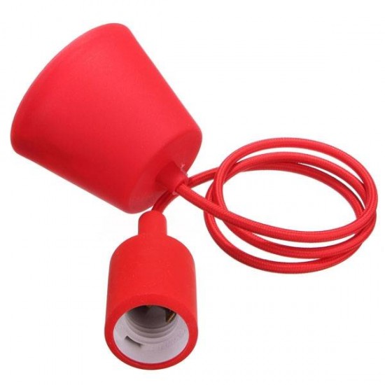 Colorful E27 Silicone Rubber Pendant Light Lamp Holder Socket DIY