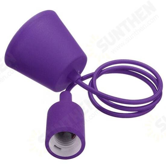 Colorful E27 Silicone Rubber Pendant Light Lamp Holder Socket DIY