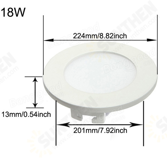 Dimmable Ultra Thin 18W LED Ceiling Round Panel Down Light Lamp