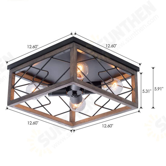 E26/E27 Flush Retro Mount Ceiling Light Vintage Industrial Lamp Living Room Kitchen 110-240V E26/E27 Flush Retro Mount Ceiling Light Vintage Industrial Lamp Living Room Kitchen 110-240V