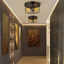 E26/E27 Industrial Vintage Metal Round Pendant Lamp Semi Flush Mount Ceiling Light Shade Without Bulb E26/E27 Industrial Vintage Metal Round Pendant Lamp Semi Flush Mount Ceiling Light Shade Without Bulb