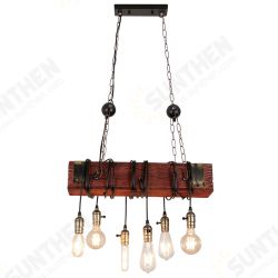 E26x6 Light Wooden Chandelier Industry Restaurant Pendant Lamp Art Ceiling Decor AC110-240V E26x6 Light Wooden Chandelier Industry Restaurant Pendant Lamp Art Ceiling Decor AC110-240V