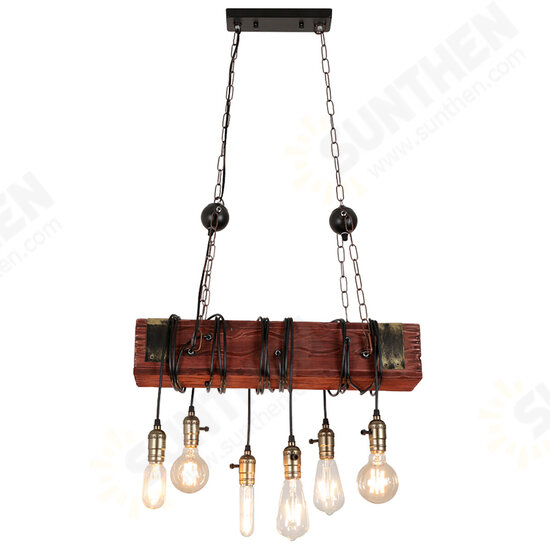 E26x6 Light Wooden Chandelier Industry Restaurant Pendant Lamp Art Ceiling Decor AC110-240V E26x6 Light Wooden Chandelier Industry Restaurant Pendant Lamp Art Ceiling Decor AC110-240V