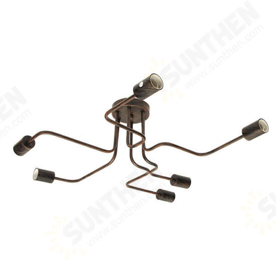 E27 6Heads Vintage Industrial Chandelier Pendant Light Metal Flush Mount Ceiling Lamp AC110-240V E27 6Heads Vintage Industrial Chandelier Pendant Light Metal Flush Mount Ceiling Lamp AC110-240V