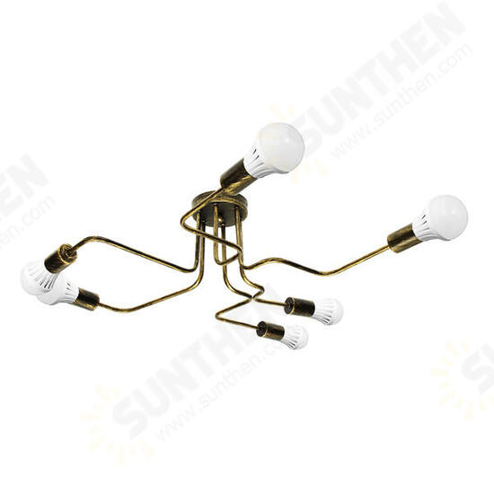 E27 6Heads Vintage Industrial Chandelier Pendant Light Metal Flush Mount Ceiling Lamp AC110-240V E27 6Heads Vintage Industrial Chandelier Pendant Light Metal Flush Mount Ceiling Lamp AC110-240V