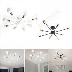 E27 8 Heads Vintage Industrial Edison Chandelier Metal Flush Mount LED Ceiling Lights AC 85-265V E27 8 Heads Vintage Industrial Edison Chandelier Metal Flush Mount LED Ceiling Lights AC 85-265V